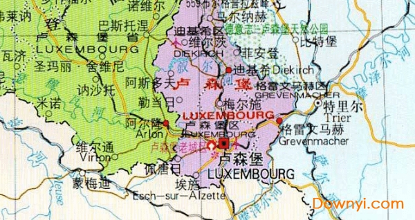 卢森堡地图高清版大地图 截图0