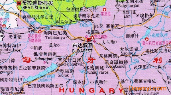 匈牙利地图高清中文版 0