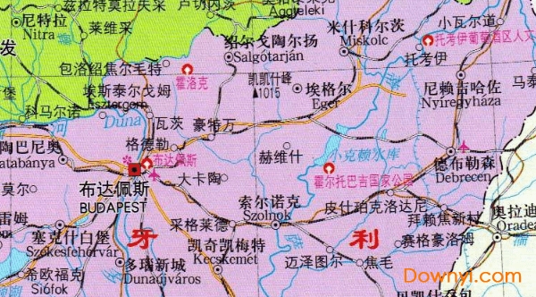 匈牙利地图高清中文版