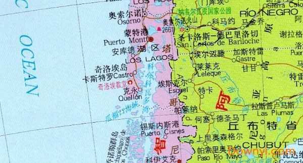 智利地图高清版大图 1