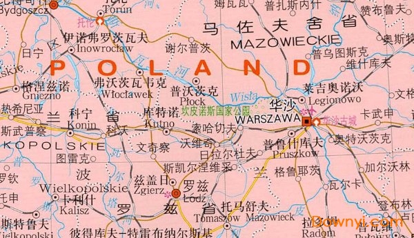 波兰地图高清中文版 截图0