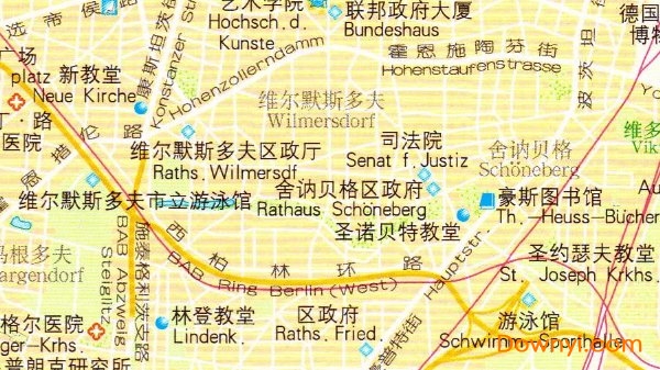 柏林分区旅游地图中文版 1