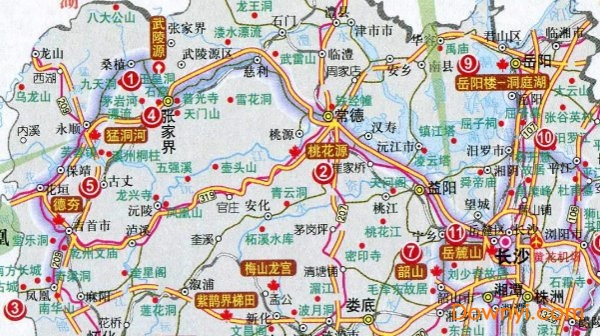 湖南旅游路线地图