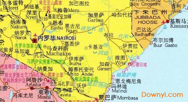 非洲肯尼亚地图高清版 1