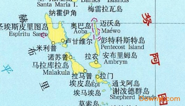 瓦努阿图国家地图中文版 截图0