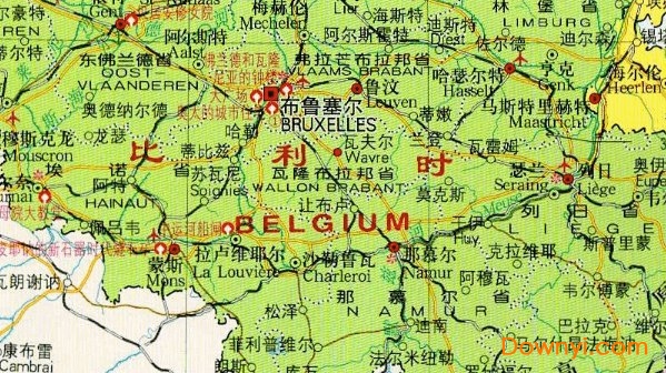 比利时地图中文版全图 0