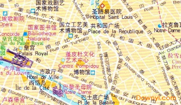 巴黎中文旅游地图 高清版1