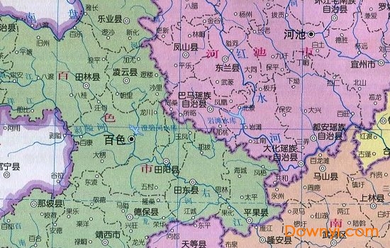 广西行政区域地图 绿色版1