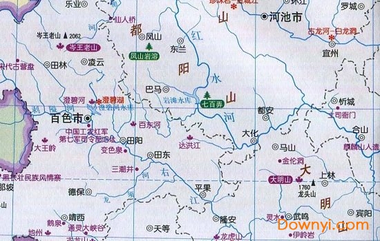 广西旅游地图高清版大图 绿色版1