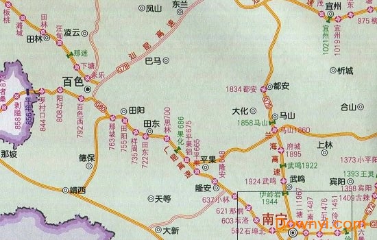 广西高速公路地图全图 绿色版1