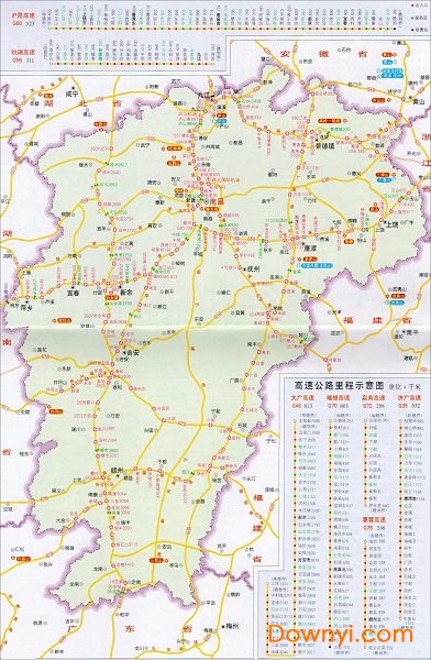 江西省高速公路线路图电子版 高清版0