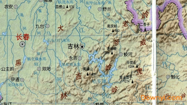 吉林省地势图高清版 免费版0