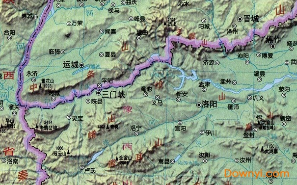 河南省地形地势图全图 免费版0