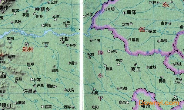 河南省地形地势图全图 免费版1