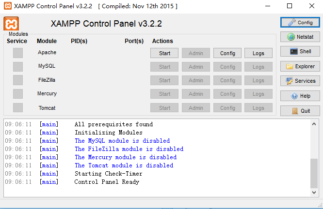 xampp control panel 3.2.2 截图0