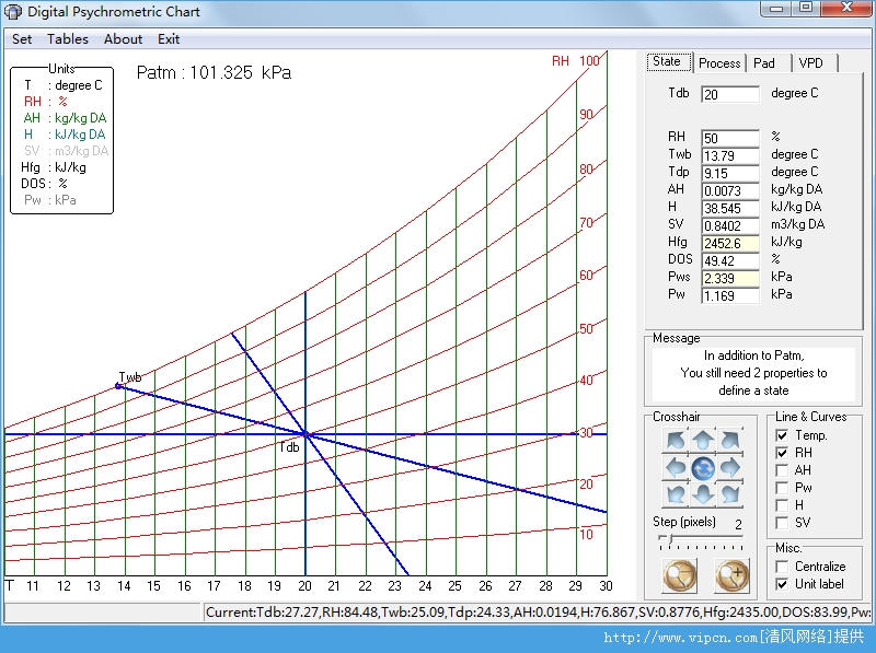 digital psychrometric chart(焓湿图查询软件) v1.0 免费版1