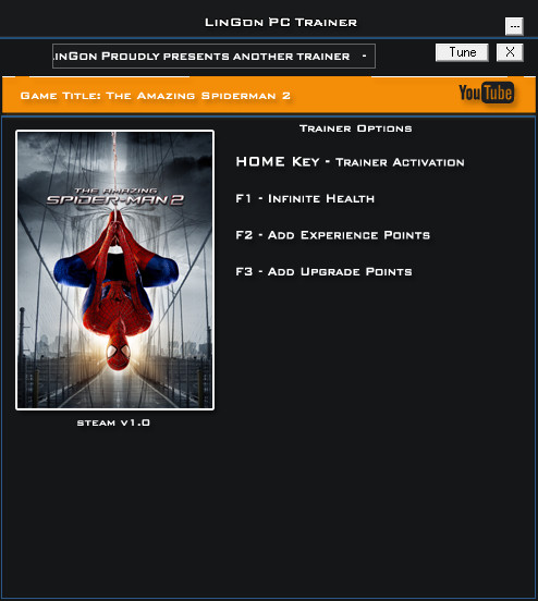 神奇蜘蛛侠2修改器 v1.0.0.1 最新免费版0