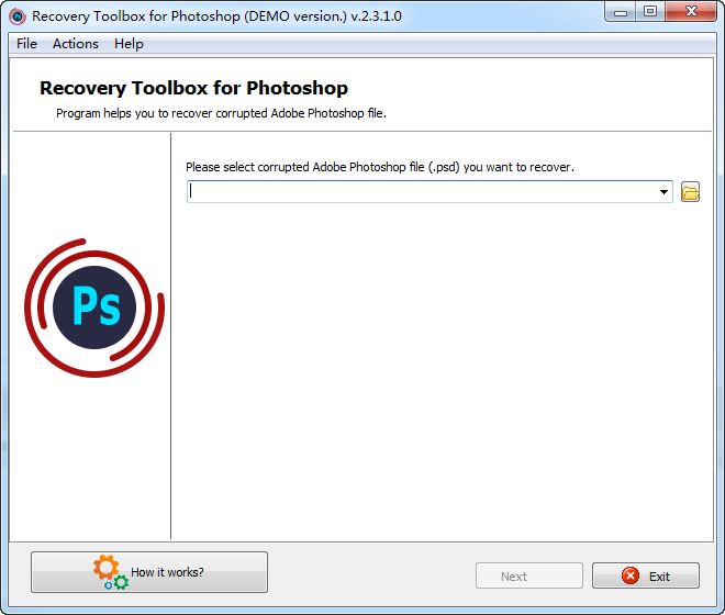 PSD文件修复软件(recovery toolbox for photoshop) v2.1.0.0 绿色版0