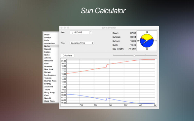 太阳计算器(sun calculator for mac) 截图0