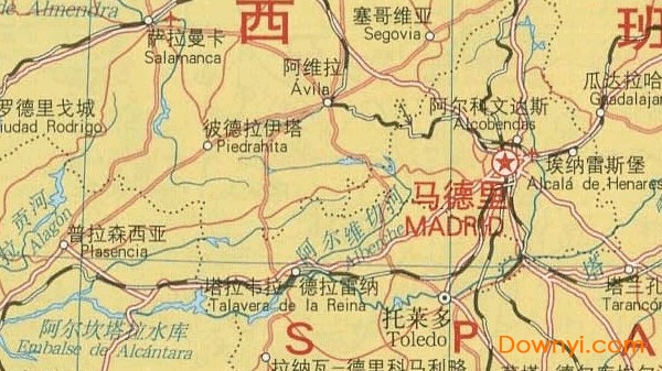 西班牙地图高清版大图 中文可放大版0