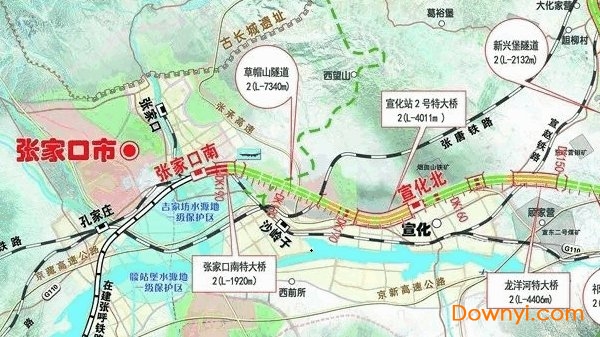 京张高铁路线图高清版