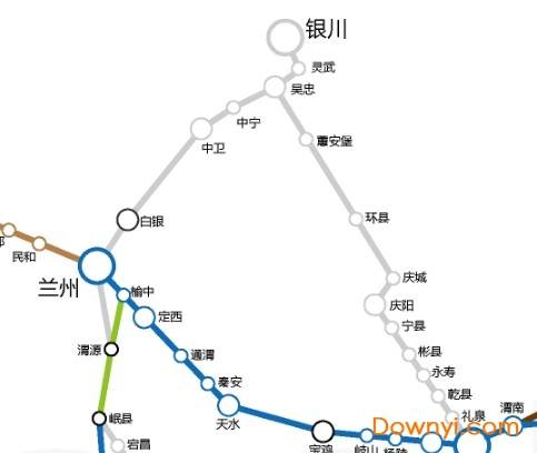 宁夏回族自治区高铁规划图 清晰版 0