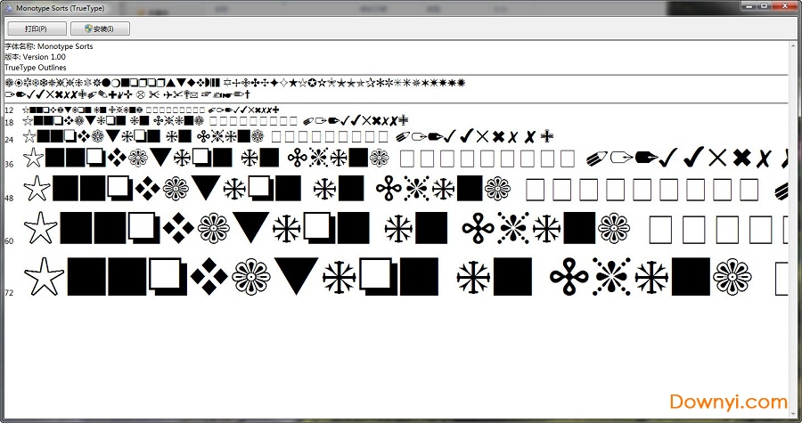 monotype sorts字体