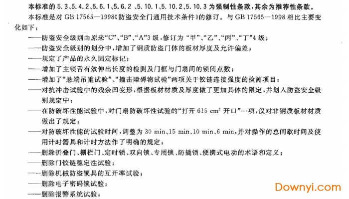 防盗安全门通用技术条件gb175652007 最新版0