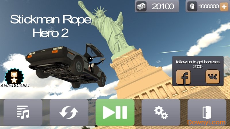 火柴人绳索英雄2修改版(Stickman Rope Hero 2) v3.0.7 安卓版2