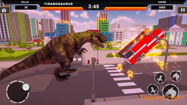 恐龙摧毁城市手模拟游戏
