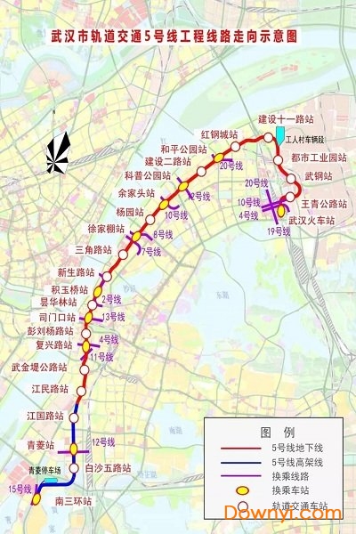 武汉地铁5号线线路图