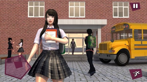 动漫学校的女孩生活模拟器游戏3d2022版	 截图1