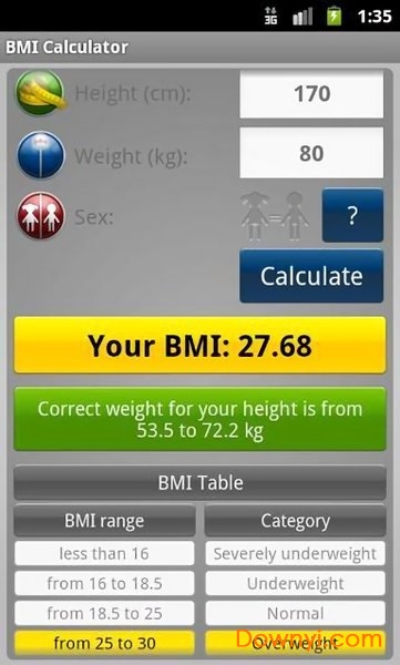 bmi计算器手机app