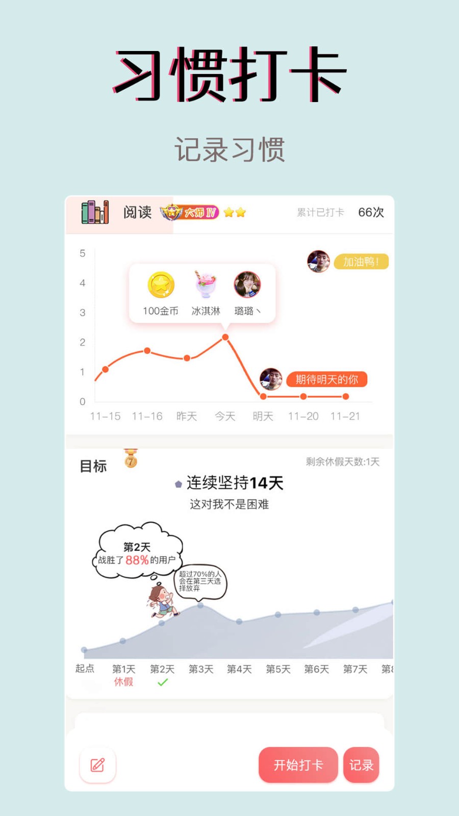 习惯自律打卡app 截图1