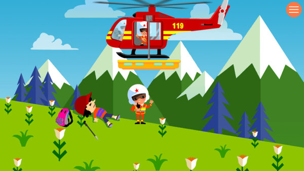 接到救援任务!有人被困山里,消防队员驾驶直升飞机去营救!