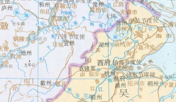 五代十国吴越地图 全图高清版0
