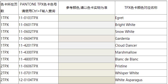 潘通色卡2021