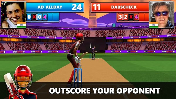 板球赛游戏(Stick Cricket Live) 截图2