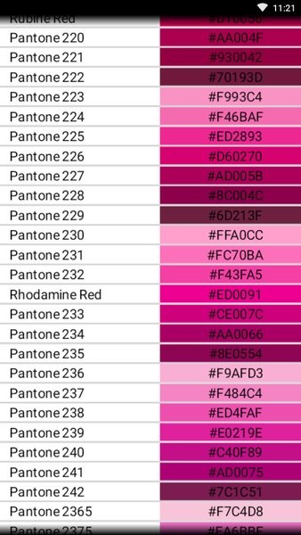 PANTONE色卡软件(Pocket Color Chart) v1.2 安卓版2