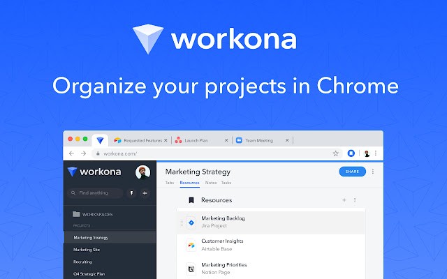 Workona Tab Manager谷歌扩展 截图0