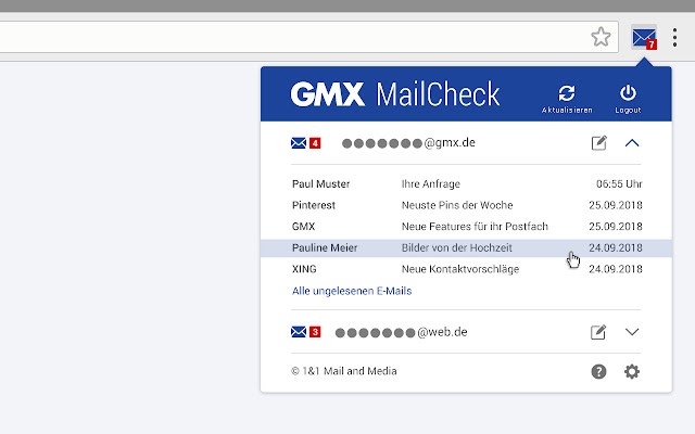 GMX MailCheck扩展程序 截图0