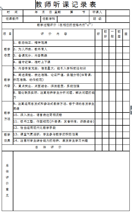 教师评课记录怎么写_教师评课记录怎么写