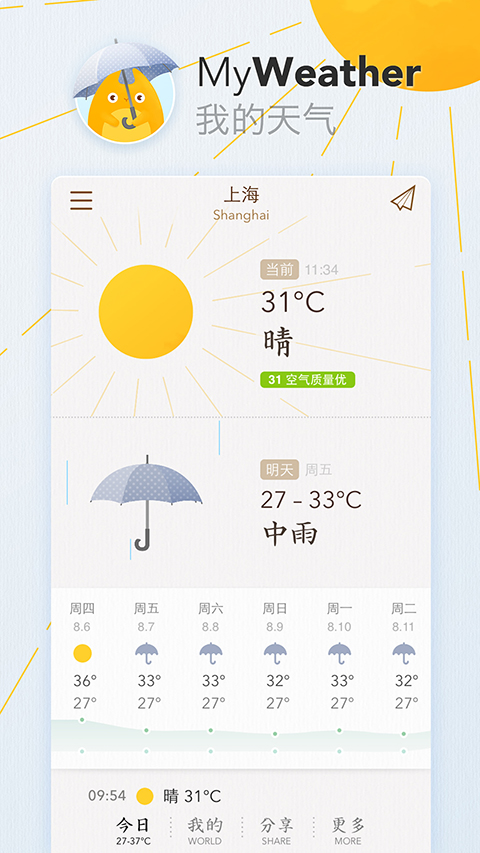 我的天氣預報 v0.5.4 安卓最新版 0